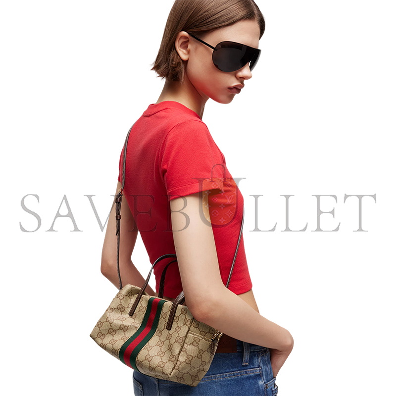 GUCCI MINI BOSTON BAG WITH WEB 876057 (19*11*10cm) GUCCI MINI BOSTON BAG WITH WEB 876057 (19*11*10cm)